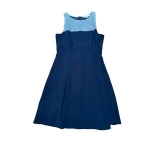 LOFT Blue and‎ Light Blue Midi Dress